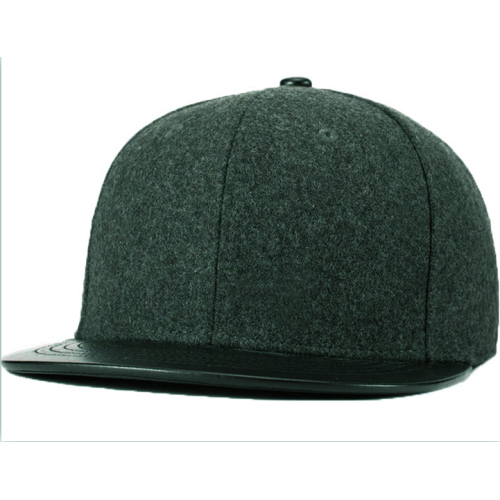 Plain wool snapback hat